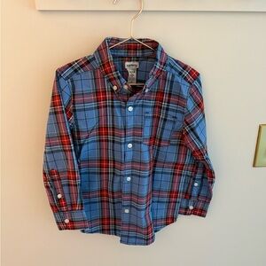 Carter's Blue and Red Plaid Shirt 4T